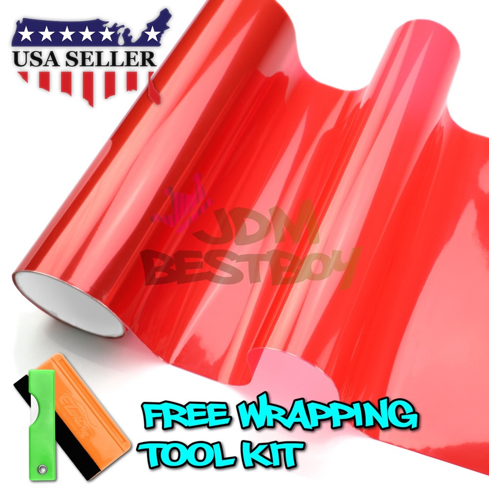 Gloss Red Color Headlights Taillight Auto Protective Lights Lamp Tint Film Vinyl