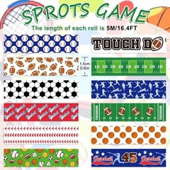 Whaline 12 Rolls Sports Theme Washi Tape Sport Balls Multicolor