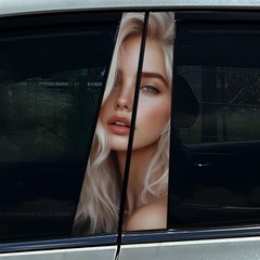 2pcs Beauty Sexy Lady Car Center Pillar Auto B Pillar Protective Film Sticker