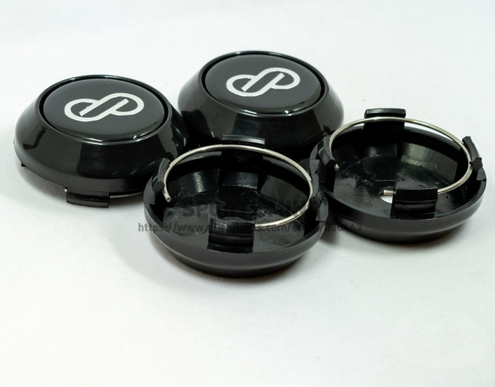 4pcs 64mm Enkei Hubcaps Rim Caps Wheel Center Caps Badges Black