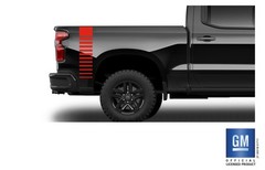 Chevy Silverado Red Fade Vertical Rear Bedside Decals 2019-2025 Set of 2