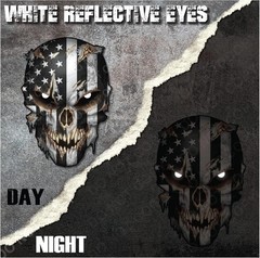 Eye-Catching Reflective Skull Vinyl Decal with American Flag Design – 6.5 Inch