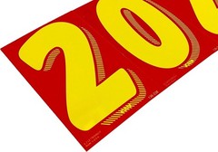 Vinyl Decals for Cars Red and Yellow Large Number Stickers 11 Dozen Windshiel…