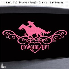 Custom Cowgirl Up Decal Vinyl Sticker