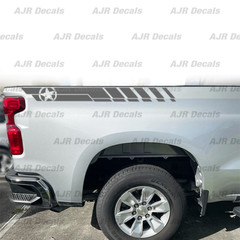 Chevrolet Silverado Army Star Stripe Bedside Decals Fit Chevy Sticker(2 pieces)
