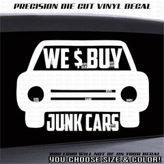 WE BUY JUNK CARS Tow Truck Decal Sticker Business Owner ADVERTISING Lettering US