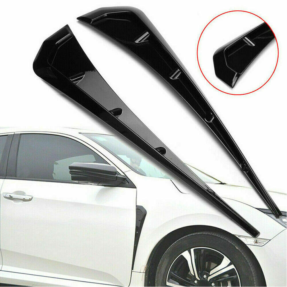 2/Car Exterior Side Fender Vent Air Wing Cover Trim Universal Glossy Black US M