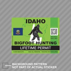 Idaho Bigfoot Hunting Permit Sticker Decal Vinyl Sasquatch Lifetime