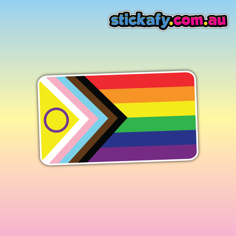 Progress Pride Flag Sticker | Vinyl Car Decal Funny Aussie Meme Adult