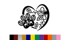 Paw Floral Heart Vinyl Decal Sticker Dog Lover Retro Car Window Laptop Tumbler
