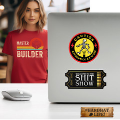 Sticker “Caution Apprentice at Work” 100% Vinyl 3″ Hard Hat, Toolbox, Gift