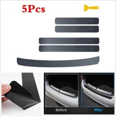 Car Door Sill Rear Guard Plate Stickers Anti Kick Anti Scratch Carbon Fiber Look