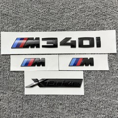 For Car 3 Series Black Emblem M340i+XDrive+M x2 Rear Trunk Fender Sport Badge
