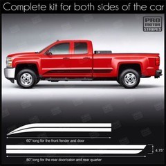 Rocker Panel Side Stripes Decals For Chevrolet Silverado Colorado S10 WT LT EV