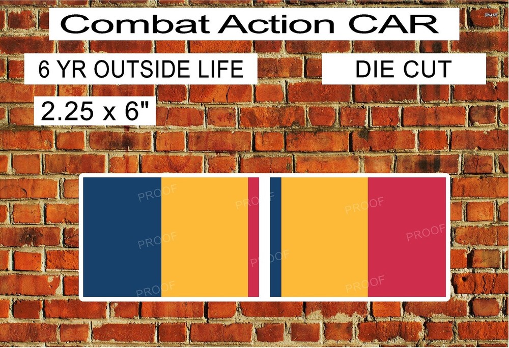 COMBAT ACTION RIBBON “CAR” MILITARY DECAL STICKER MARINES ARMY AIR FORCE NAVY