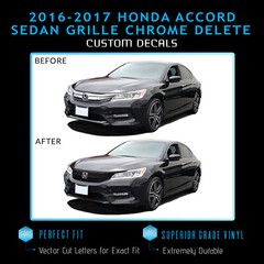 Front Grille Chrome Delete For 2016-2017 Honda Accord Sedan – Matte Carbon Fiber