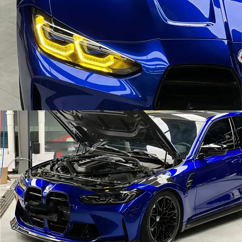 Premium Super Gloss Metallic Blue Vinyl Film Wrap Sticker Decal Air Bubble Free