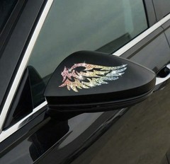 GLITTER BLING SPARKLE SHINY ANGEL WINGS 6” VINYL STICKER DECAL PAIR 2PCS