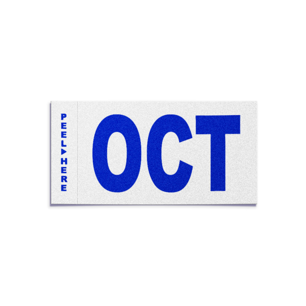 OCTOBER – California License Plate YOM Month Sticker – CA DMV Registration Tag