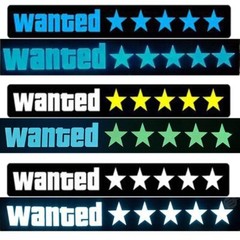 Wanted 5 Star Car Window Glow Panel Electric Marker Lamp LED Light Sticker Flash