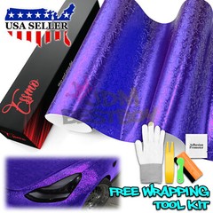 PET Damascus Steel Forged Carbon Fiber Satin Royal Purple Car Vinyl Sticker