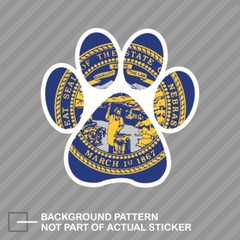 Nebraska State Shaped Paw Print Sticker Die Cut Decal Dog Cat Pet Puppy