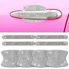 8PCS Diamond Car Door Handle Stickers Protector Bling Rhinestone Car Accessories