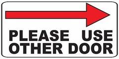 Please Use Other Door Right Arrow Business Door Window Wall Sticker BS50065