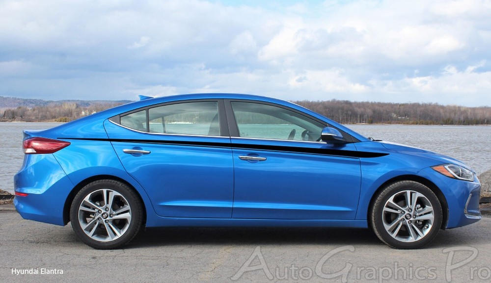 STRIDE Vinyl Graphic Side Door Body Line Accent Stripe Decal fit Hyundai Elantra