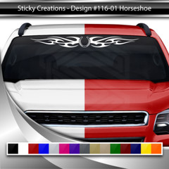 116-01 HORSESHOE Windshield Decal Window Sticker Vinyl Graphic Design Trailer
