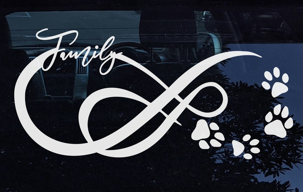 Paw Family Dog Cat Pet Infinity Love Cat Sticker Decal Car Wall Door Laptop