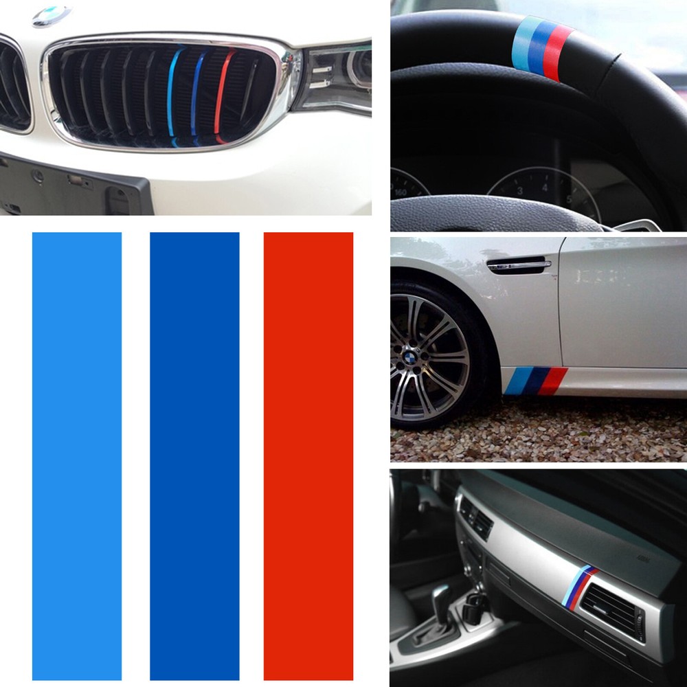 10″ M-Colored Stripe Decal Sticker For BMW Exterior or Interior Decoration US