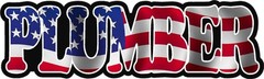 Plumber American US USA Waving Flag Vinyl Hard Hart Sticker Decal VAR
