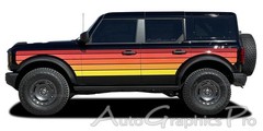 2021-2026 Ford Bronco Stripes Side Decals XL DIGITAL RED YELLOW Door Graphics