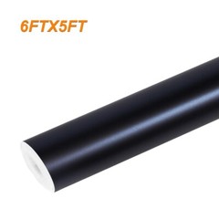 72″x60″ Satin Matte Metallic Black Vinyl Wrap Adhesive Air Release 6ft x 5ft