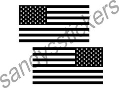 American Flag Matte Black – Vinyl Decal Sticker – Set of 2 – USA Truck Door 5″