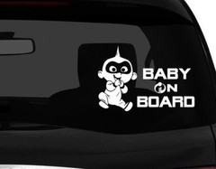 Baby on Board incredibles Baby #1 Die Cut Car Decal sticker cute baby 7″ (W)