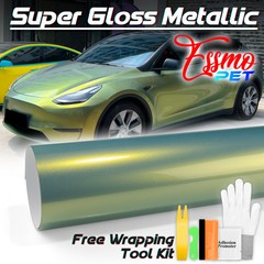 ESSMO PET Super Gloss Metallic Urban Bamboo Vehicle Vinyl Wrap Decal Like Paint