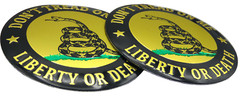 2x Metal Dome Shape Gadsden Snake Decal Sticker Emblem Badge Auto Car Truck 2.2″