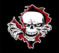 Skull Zombie Walking Dead Skeleton Rip Tear Car Truck Window Vinyl Decal Sticker