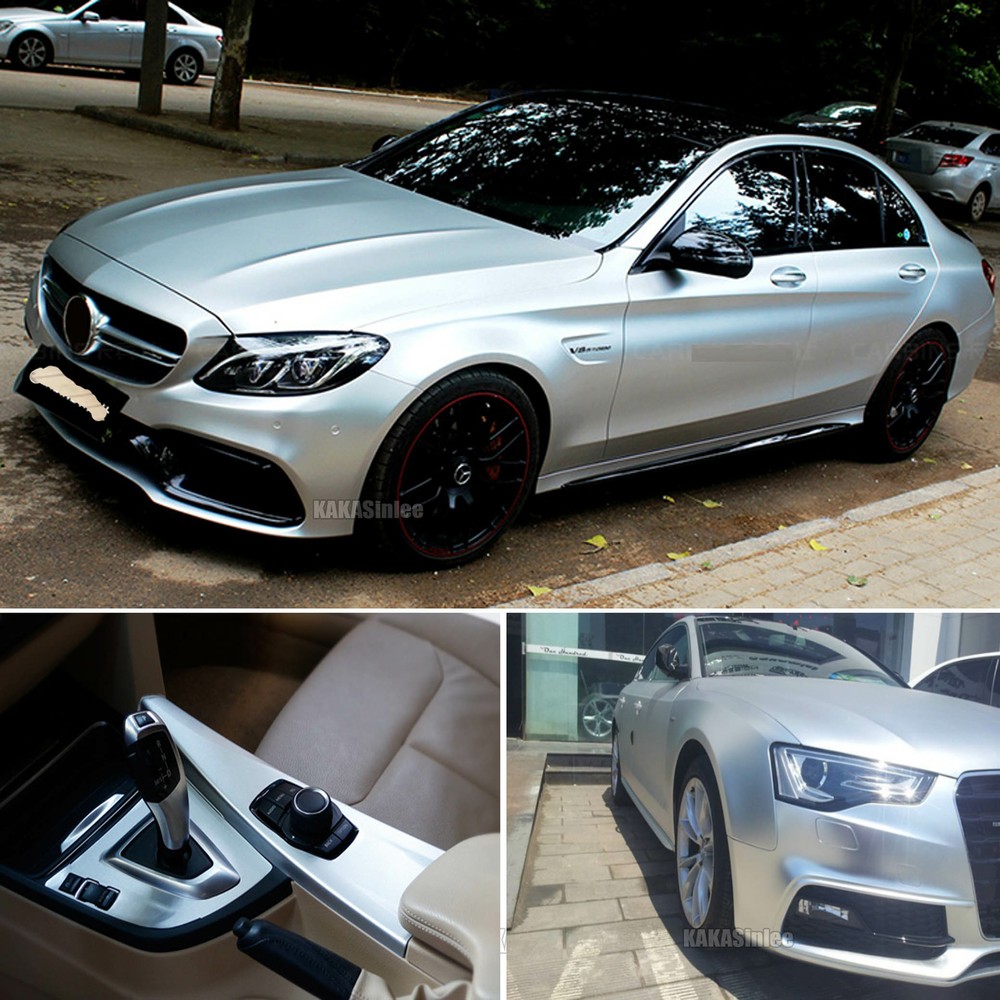 Whole Car SUV Wrap 65FT x 5FT Silver Metal Matte Satin Chrome Vinyl Sticker US