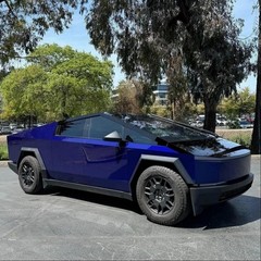 Metallic Royal Blue Cybertruck PreCut Paint Protection Film Wrap Color Change