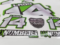 3 Motorcycle Number Name Plate Race Color Decals Sticker MX ATV SX BMX Bike Kart
