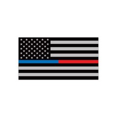 Red / Blue Line Subdued American Flag Sticker Decal
