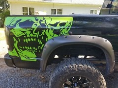 Compatible With Dodge Ram Truck Bed Vehicle Graphic Decal Side Skulls . Set