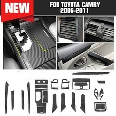 For Toyota Camry 06-11 Carbon fiber Black Car Interior Decor Kits Trim Sticker++