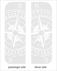 Rear side window compass Decal For Jeep Fits Gladiator Wrangler 2018-2024