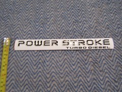 6.0L 6.0 POWER STROKE TURBO DIESEL EMBLEM FITS FORD F250 F350 BLACK ON WHITE 15″