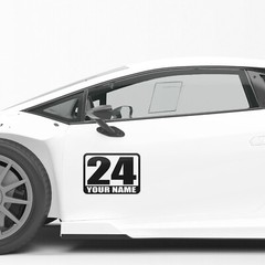 Custom Number Name Sticker 10″ 12″ Glossy Matte Magnet For Car Track Day Race x2