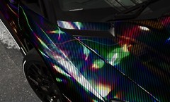 Holographic Carbon Fiber Black Laser Chrome Vinyl Wrap Sheet Film Decal Sticker